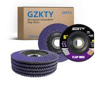 20 Pack 125mm Flap Discs 40/60/80/120 Grit, T29 Zirconium Corundum Angle Grinder Discs, Abrasive Sanding Grinding Discs for Metal/Stainless Steel/Wood, Professional Angle Grinder Accessories