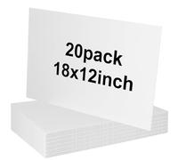 20 Pack 18'' x 12'' White Corrugated Plastic Sign Blank Board Double Sided for Garage Sale, Rent, Birthday Party, Guidepost Decorations
