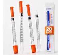 20 Pack 1ml Measuring Tools with 30G 8mm Tip - Double-Capped Leakproof Design - Individually Sealed Multiple Uses Distribution Tools for Lab Accessories, Pet Feeding & DIY Crafts (Pack of 20)