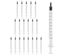20-Pack 1ml Plastic Syringe Without Needle, Sterile, Liquid Measuring Tool for Lab, Colostrum, Watering, Feeding Pet, Oil, Glue Applicator (20PCS)