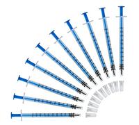 20 Pack 1ml Plastic Syringes, No Needle Measuring Syringe with Cap, Sterile Syringe for Scientific Labs, Feeding Pets, Oil or Glue Applicator, Individually Sealed