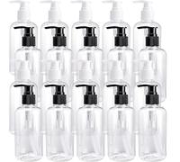 20 Pack 250ml Empty Lotion Bottles with Black and White Pumps Clear Plastic Pump Bottles Round Shoulder Containers for Face Cream Liquid Hand Soap Shampoo Conditioner