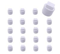 20 Pack 3/4 Inch PVC Pipe Male Thread Plug, PVC Male Threaded Pipe End Cap, PVC Male Thread Plug adaptor Thread Water Pipe closing for Plumbing Water Line