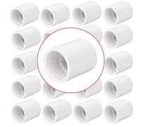20 Pack 3/4" PVC Pipe Coupling Adapter Pipe Fittings (Socket x Socket) Contractor Pack Schedule 40 Heavy Duty 3/4 Inch PVC Slip Socket Connectors for DIY PVC Shelf Garden Support Structure, White