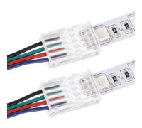 20 Pack 4 Pin 10mm LED Strip Light Connectors Gapless,Connector Kit Solderless COB/SMD Single Color LED Strip No Dark Area for Waterproof or Bare Board Energy Class A Without Stripping Wire