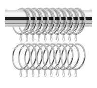 20 Pack 45mm Silver Metal Curtain Rings Heavy Duty Curtain Pole Rings Large Rail Hanging Ring with Fixed Eyelets for Curtains Poles,Shower Rods and Drapery (45mm Internal Diameter)