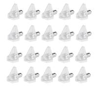 20-Pack 5 Millimeters Shelf Support Peg, Tool-Free Cabinet Supports for Modular Furniture Systems - Wardrobe/Bookshelf/Kitchen Mounting Hardware(20, Transparent White)