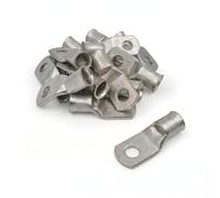 20 Pack 50mm² Copper Tube Cable Lugs, M6 Stud Hole - Tinned Ring Terminals, Battery & Crimp Connectors, Automotive & Marine Cable Ends