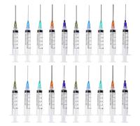20 Pack 5ml Ink Filling Syringe Luer Lock Plastic Syringes With Platic 1.5'' Blunt Needle Tip For Liquid Glue Oil Ink