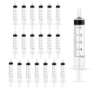 20 Pack 5ml Plastic Syringe without Needle, Sterile Syringe for Feeding, Liquid Measuring Tool for Lab, Watering, Refilling, Pet Feeding, Oil & Glue Applicator (5ml x 20)