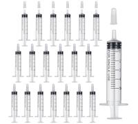 20 Pack 5ml Syringe with Cap, Colostrum Syringe without Needle, Plastic Feeding Syringes Small, Individually Wrapped, for Liquid Measuring, Scientific Lab, Feeding Pet