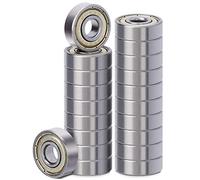 20 Pack 608 ZZ Ball Bearing, Bearing Steel & Double Iron Sealed Miniature Deep Groove 608 zz Bearings for Skateboards, Inline Skates, Scooters, Roller Blade Skates & Long Boards (8mm x 22mm x 7mm)