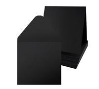 20 Pack 6x6 inch Black Blank Greeting Cards and Envelopes, 300gsm Blank Cards and 100gsm Envelopes for Card Making, Invitation and Greeting Cards (15.2x15.2cm)