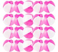 20 Pack 9 Inch Pink and White Inflatable Beach Ball Round Pool Blow up Clear Balls Beach Ball Bulk for Summer Beach Pool Birthday Party Favor