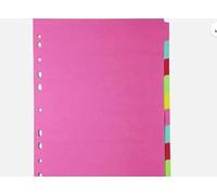 [20 Pack] A4 10 Part Hole Punched Card Index Organiser Dividers