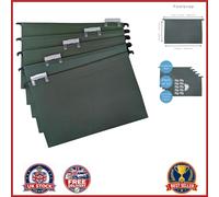 20 Pack A4+ Green Manilla Suspension Files with Top Tabs for Document Storage