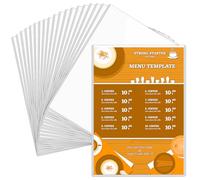 20 Pack A4 Menu Covers Single Page Double View Menu Holders All Clear PVC Menu Sleeves Top-Loading for Restaurants Bars Cafes Homeschool