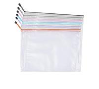 20 Pack A4 Waterproof Zip Document Bags - Colored Mesh Plastic Storage Pouches, File Organisers for Office, School & Travel