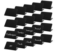 20 Pack Acrylic Chalkboard Sign, Black Mini Tabletop Chalkboard Signs, Small Tent Chalkboards Blackboard for Weddings, Birthday Parties, Message Board Signs, Bakery and Retail Label(4 x 2.9 Inch)