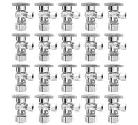 (20 Pack) Angle Stop Valve 1/2" Nominal Compression x 3/8" OD, 1/4-Turn Shut Off Valve, Chrome Plated Brass, for Bathroom Toilet Kitchen Shower Plumbing