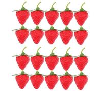 20 Pack Artificial Strawberries, Lifelike Fake Fruit Models for Photography Props, Kitchen Dining Decor, Party Display & Home Staging Accessories - Vibrant Realistic Plastic Fake Fruits Collection