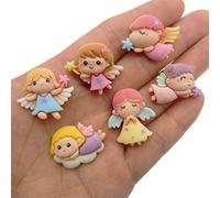 20-Pack Assorted Flat Back Resin Winged Angel Embellishments Scrapbooking Hair Bows Making Kawaii Cabochons Phone Case Decorations 2-3cm