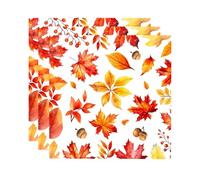 20 Pack Autumn Napkins, Maple Leaf Paper Serviettes 33 x 33cm | 2-Ply Orange Napkins for Thanksgiving Dinner, Halloween Party, Harvest Table Decor