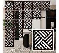 20-Pack Black Wooden & Plastic Room Dividers - Modern Wall Partits for Home & Office Easy Installat Slish Space Separators s