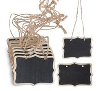 20 Pack Blackboard Price Tags Mini Chalkboard Signs with String Wooden Hanging Chalkboard Labels Mini Blackboard Signs Erasable Chalkboards for Party Buffet Food Name Tags Weddings Place Cards