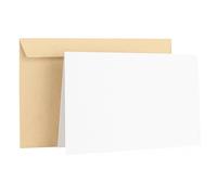 20 Pack Blank White Cards With Kraft Envelopes - 5x7 inches Blank Cards and Envelopes, Cardstock with Envelopes, Greeting Cards, Invitation Cards, White Cards, Party Event Supply, for Bithday, Wedding