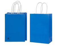 20 Pack Blue Paper Party Gift Bags with Handles - Assorted Bright Colors for Birthdays, Weddings, Baby Showers, Hen Nights & More - Perfect for Kids and Adult Party Favors, Treats & Small Gifts!