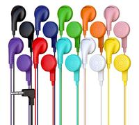 20 Pack Bulk Wired Earphones, In Ear Earbud Headphones with 3.5mm Jack, 4ft Tangle Free Cable, Comfortable Fit, Affordable and Cost Effective, Ideal for School Classroom Testing Students, Mix