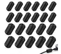 20 Pack Cable Ferrite Magnetic Bead Clips, Nickel Zinc Core EMI Noise Suppressors in 5 Sizes 3.5-13mm, Snap On Filters for USB, Audio, Video and Power Cables