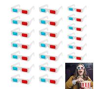20-Pack Cardboard 3D Glasses for TV, Red/Blue Anaglyph Lenses, Lightweight & Portable Design, Ideal for Movies, TV, Magazines, Comic Books, Videos, and More