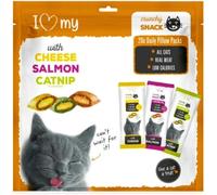 20 Pack Cat Cushion Treats Mixed Flavour Cat Treats Chicken Salmon Catnip Crunchy Pillow Biscuits Real Meat Snacks Individually Wrapped