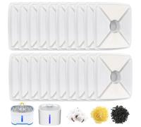 20 Pack Cat Water Fountain Filters Compatible with Parner ADOV 2.4 L Water Dispenser Triple-Action Filters with Lonic Resin and Activated Carbon(Square)