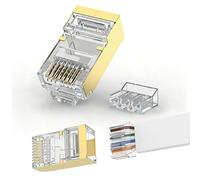 20 Pack Cat8 RJ45 Connectors (Cat8 Ends / RJ45 Modular Plug / Ethernet Plug / Network Connector) for Flat Cable, Compatible with 30 & 32AWG, 8P8C with Load Bar, Gold Plated for Reliable Connection