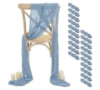 20 Pack Chair Sashes Fabric Chair Bows Birthday Party Banquets Wedding Aisle Decor(20pcs Grayish Blue)