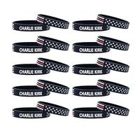 20 Pack Charlie Kirk A True Patriot Rubber Bracelets Pray Justice Assassination Shooting Hero Freedom USA Rubber Bracelets Silicone Right Wing Revolution B-racelets for Men&Women