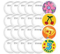 20 Pack Clear Button Badges, 2.28inch Acrylic Handmade Button Badge with Pins for Kids, Badge Making Kit DIY Badge Craft Supplies for Birthday School Activities Children Make Your Own