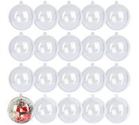 20 Pack Clear Plastic Fillable Ornament Ball 3.15''/80mm for Christmas,Holiday, Wedding,Party,Home Decor