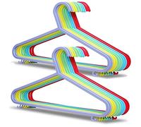 20 Pack Clothes Hangers with Trouser Bar - Durable Plastic Adult Hangers with Smooth Finish & Strap Hooks | Ultra Slim Space-Saving Wardrobe Organisers