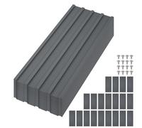 20 Pack Corrugated Roofing Sheets, 1080mm x 426mm Galvanised Steel Garage Shed Side Panels, Waterproof Trapezoidal Grooved Roof Panels Covers for Garden Sheds, Garages, Carports, Greenhouses -GREY
