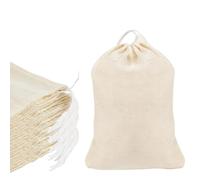 20 Pack Cotton Muslin Drawstring Bags Spice Bags 8x10cm Resuable Small Mesh Bag for Tea, Spices, Herbal Infusion, DIY Crafts, Party Favours and Cooking Filter Pouches