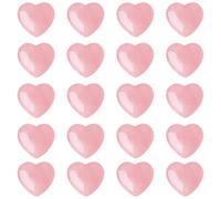 20 Pack Crystal Hearts, Rose Quartz Heart, 2cm Pink Healing Crystals, Natural Pink Healing Crystals, Heart Shaped Decor, Spiritual Gifts for Women Reiki Divination Balancing Yoga Meditation