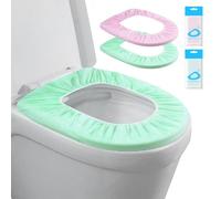 20 Pack Disposable Toilet Seat Cover Waterproof Non-Woven Fabric, Disposable Toilet Seat Covers for Travel, Disposable Seat Covers for Outing Hotel Hospital Public Toilet (Green+Pink)