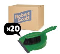 20 Pack Dustpan & Brush Set Soft Various Colours - Robert Scott 102940 - Red