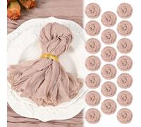 20 Pack Dusty Pink Cheesecloth Napkins 50x50CM Boho Washable Cloth Napkins Set of 20 Wrinkled Cheese Cloth Napkins Gauze Dinner Table Napkin for Wedding Party Baby Shower Birthday Decor