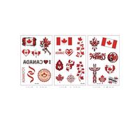 20-pack Eco-Friendly Soccer Temporary Tattoos for Face Body - Waterproof Flag Stickers for Fans, Match Day Game Stadium Sports Party Supplies(Canadian(1set))
