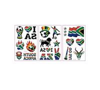 20-pack Eco-Friendly Soccer Temporary Tattoos for Face Body - Waterproof Flag Stickers for Fans, Match Day Game Stadium Sports Party Supplies(South Africa(1set))